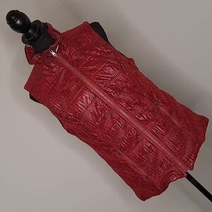 Erm London sz S faux red snakeskin puffed vest